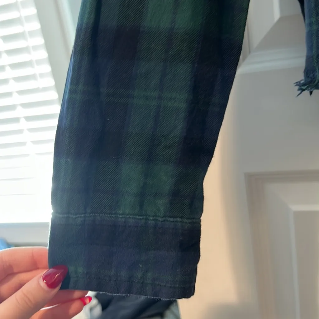 Distressed plaid button up longsleeve shirt - Image 4