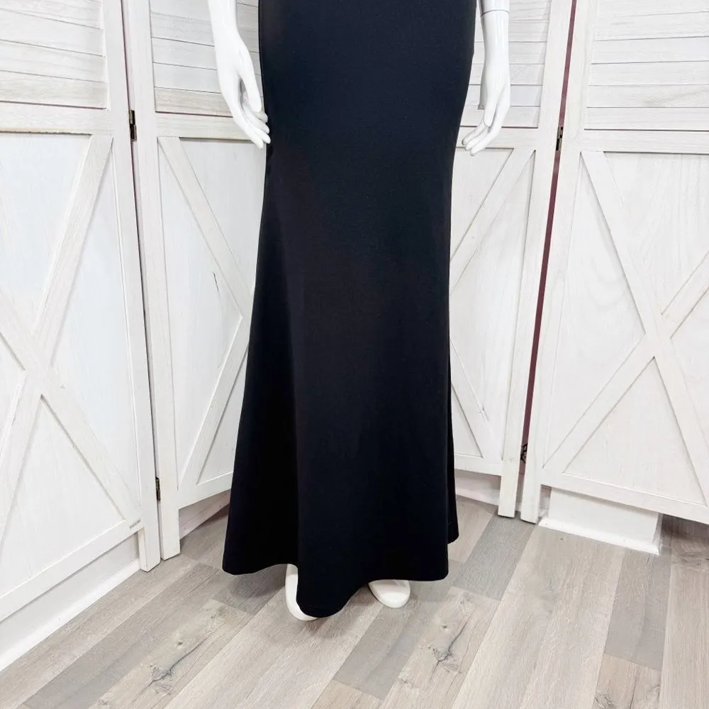 Lulus‎ Amelia Plunge Neck Racerback Sleeveless Maxi Dress Evening Gown Black XS - Image 6