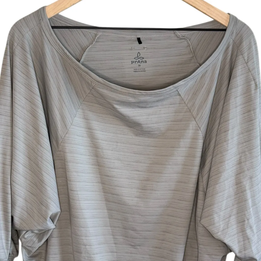 Prana Pullover Womens Medium Gray Stretch Batwing Dolman Sleeve Top 1962331 - Image 2