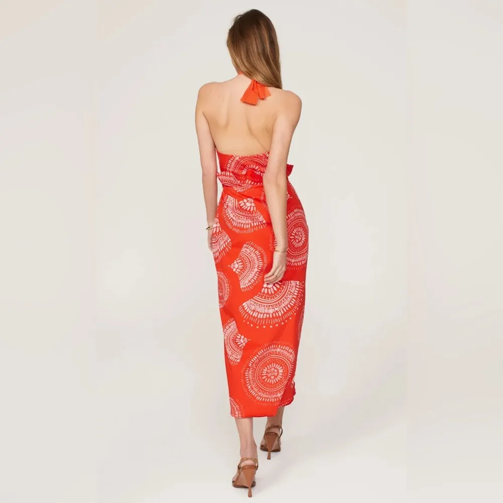 Andres Otalora Selva Sarong Midi Dress Size 10 White - Image 8