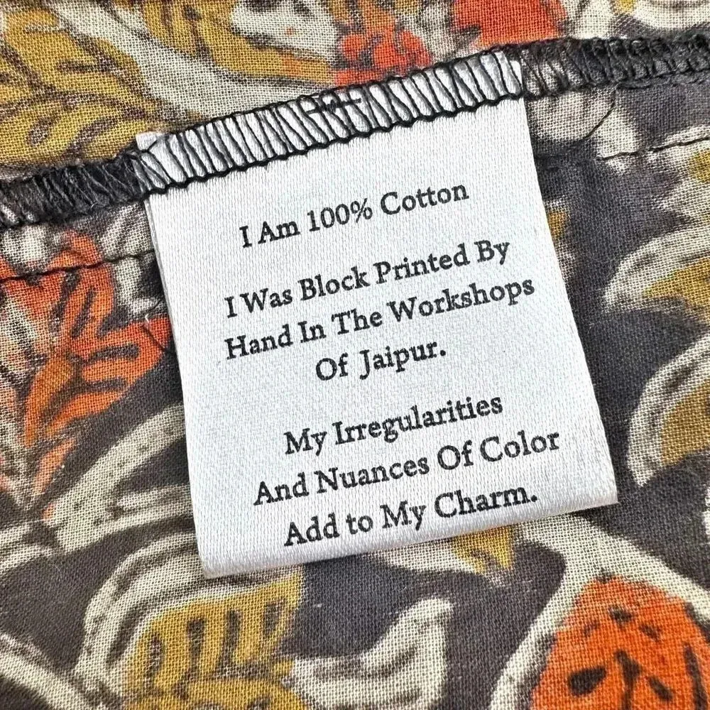 MILLE | Eva Jumpsuit Brown "Sunset Floral" Wide Leg Balloon Sleeve | Size Small Orange - Image 12