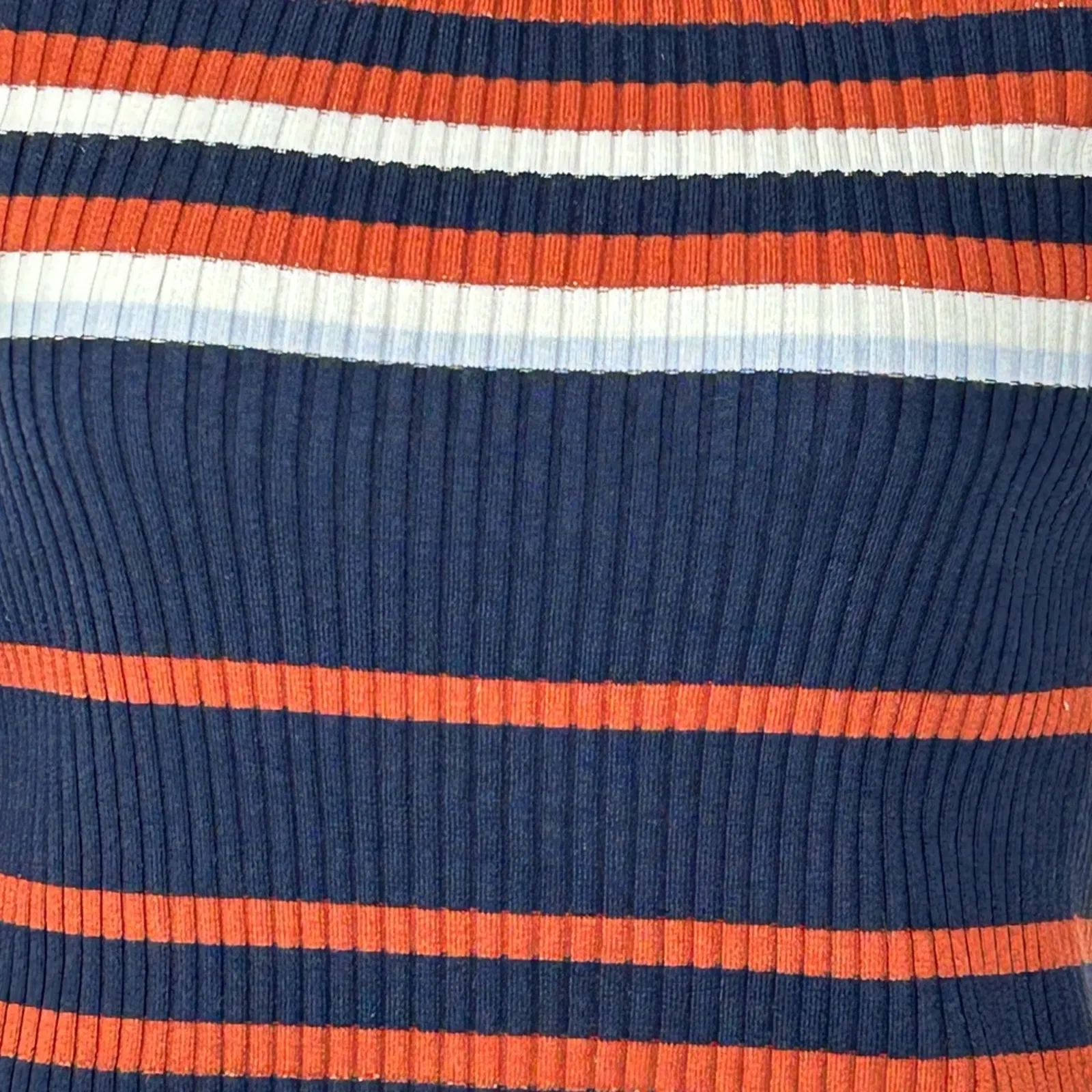 Bar III Striped Ribbed Bell Sleeve Sweater Medium Metallic Threads - Image 10