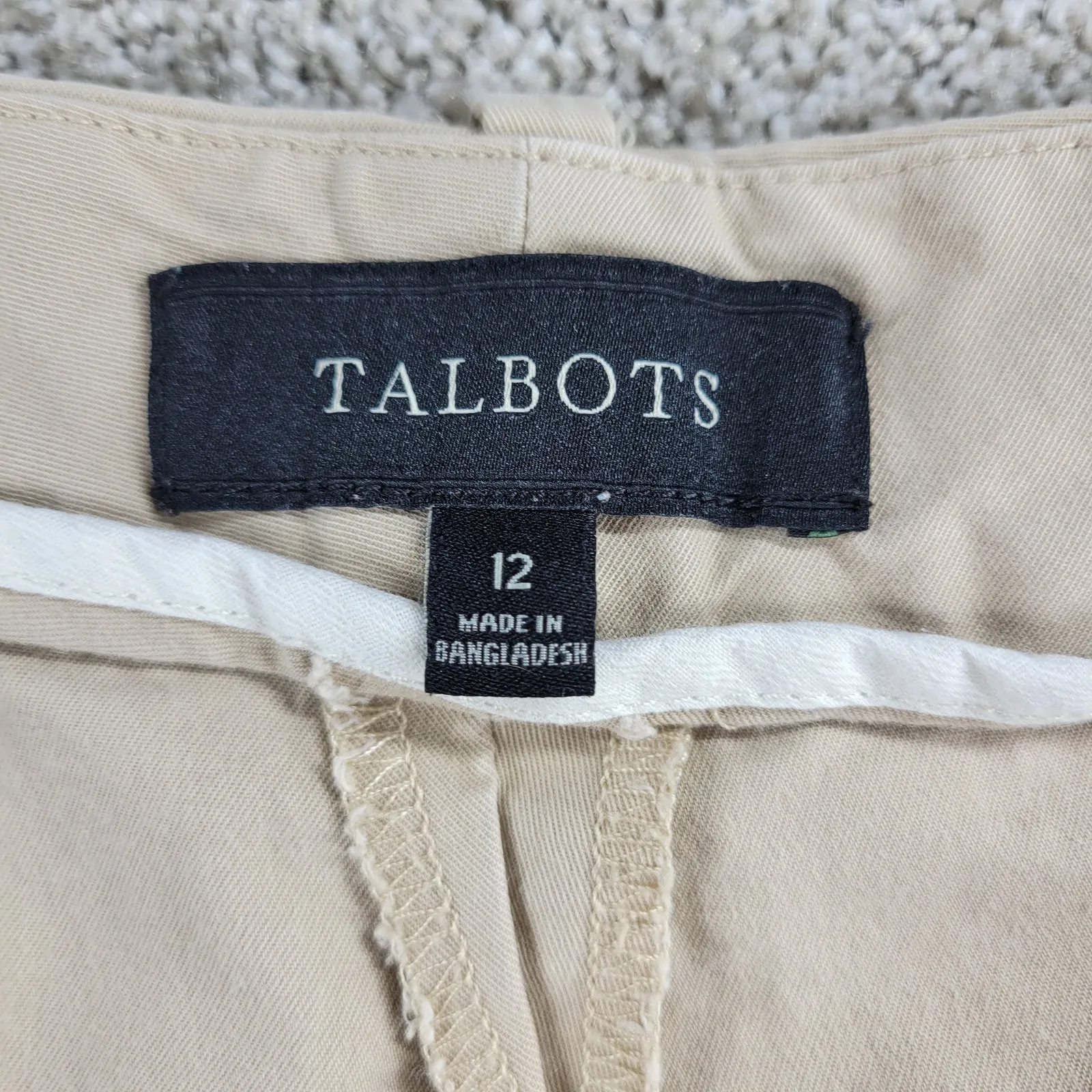 Talbots‎ Womens Shorts 12 Khaki 7" Inseam Perfect Stretch Chino Bermuda Casual - Image 4