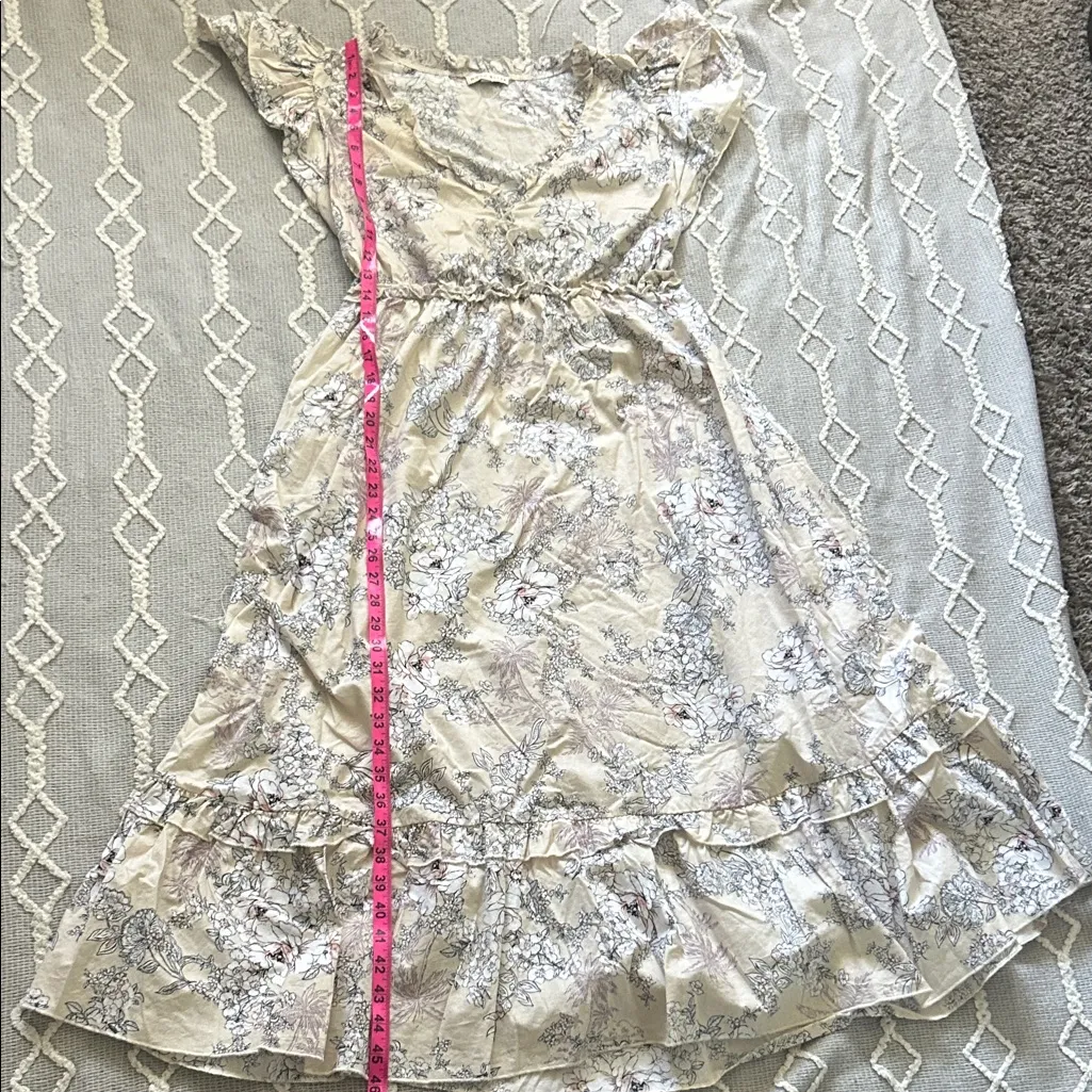 Moon River Cream Floral Midi Dress - Image 8