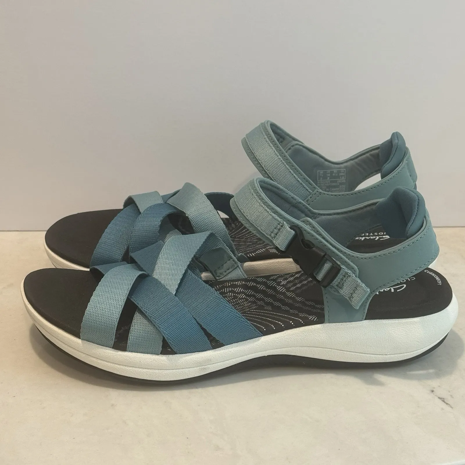 New CLARKS MIRA TIDE Blue Hook Loop Active Sandals Comfort SHOES WOMENS SZ 10 D - Image 4