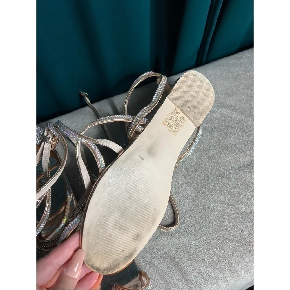 Simmi London Rose Gold Diamante Lace Up Gladiator Sandals Size 11 - Image 10
