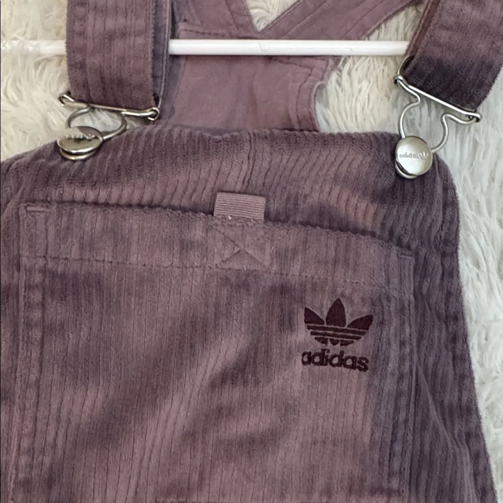 Adidas Originals Corduroy Pinafore Dress Mauve Purple Trefoil Overall Jumper Size 6 - Image 7