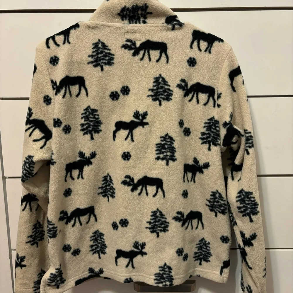 Vintage Moose Fleece Jacket Tan Size M - Image 3