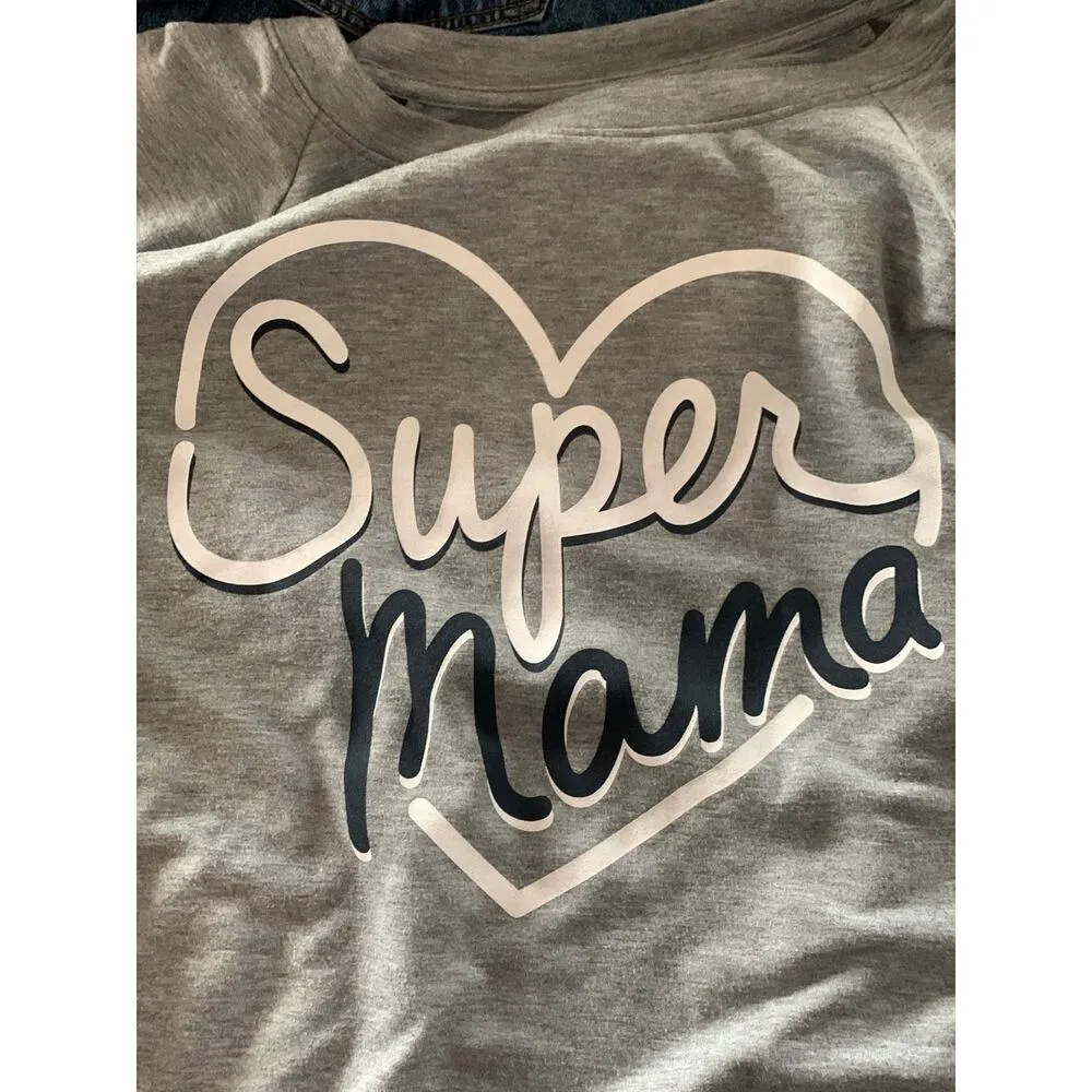 A glow maternity super mama pull over sweat shirt size xl maternity Gray - Image 3