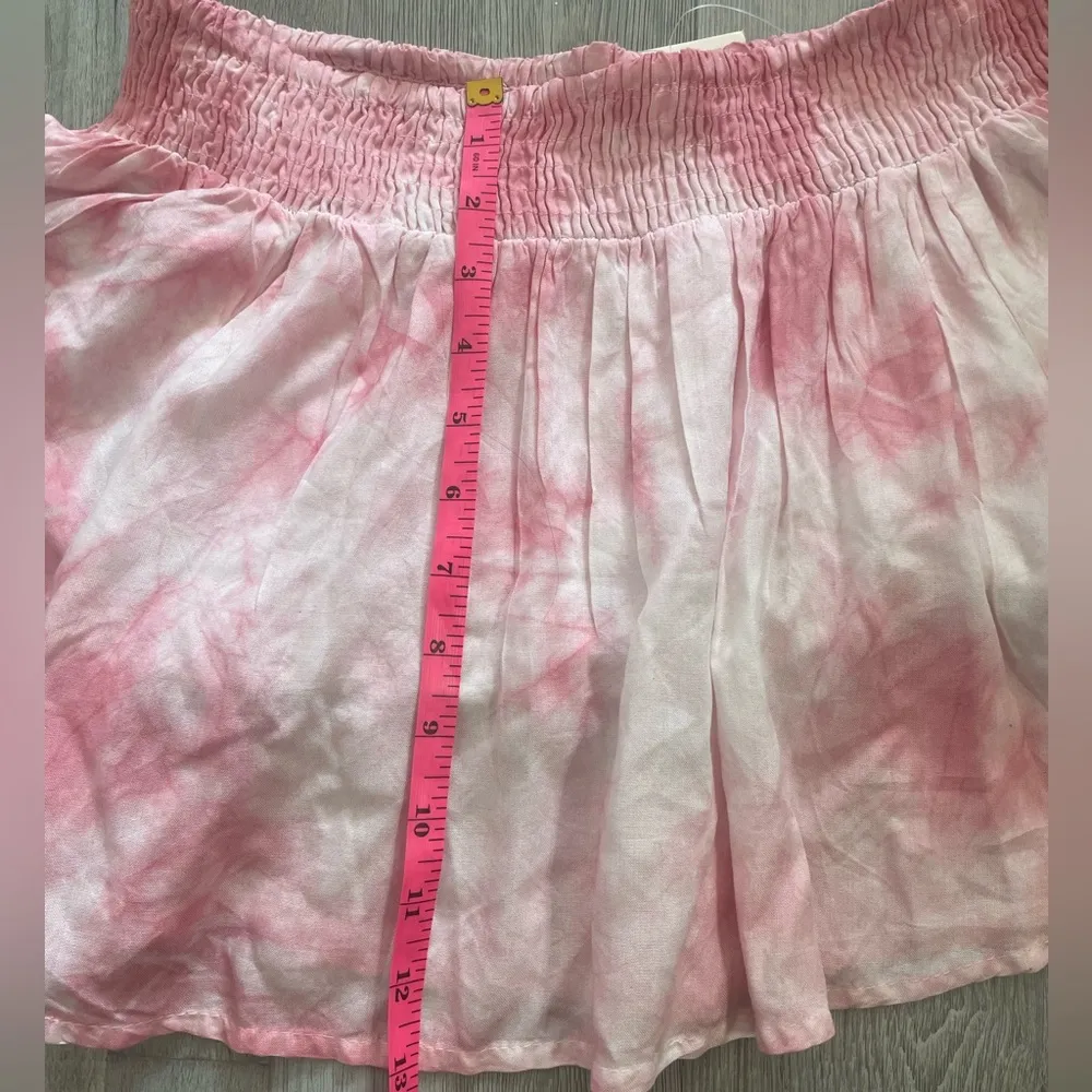 NWT Kiwi & Punch Women's Tie Dye Off Shoulder Crop Top Blush size small Pink - Image 9