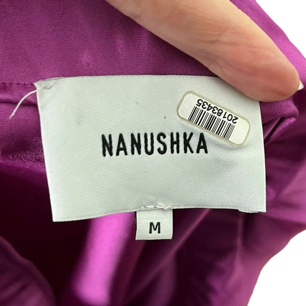 Nanushka Zarina Slip Skirt Women’s Size M Pink Satin A - Image 6