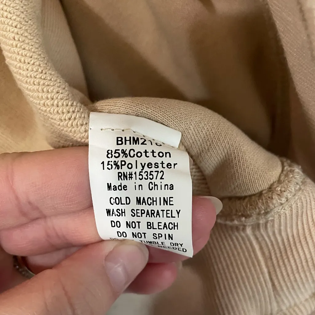 Bohme Beige Tan Oversized Distressed Deep Pocket Cardigan Size S/M Boho Neutral - Image 3