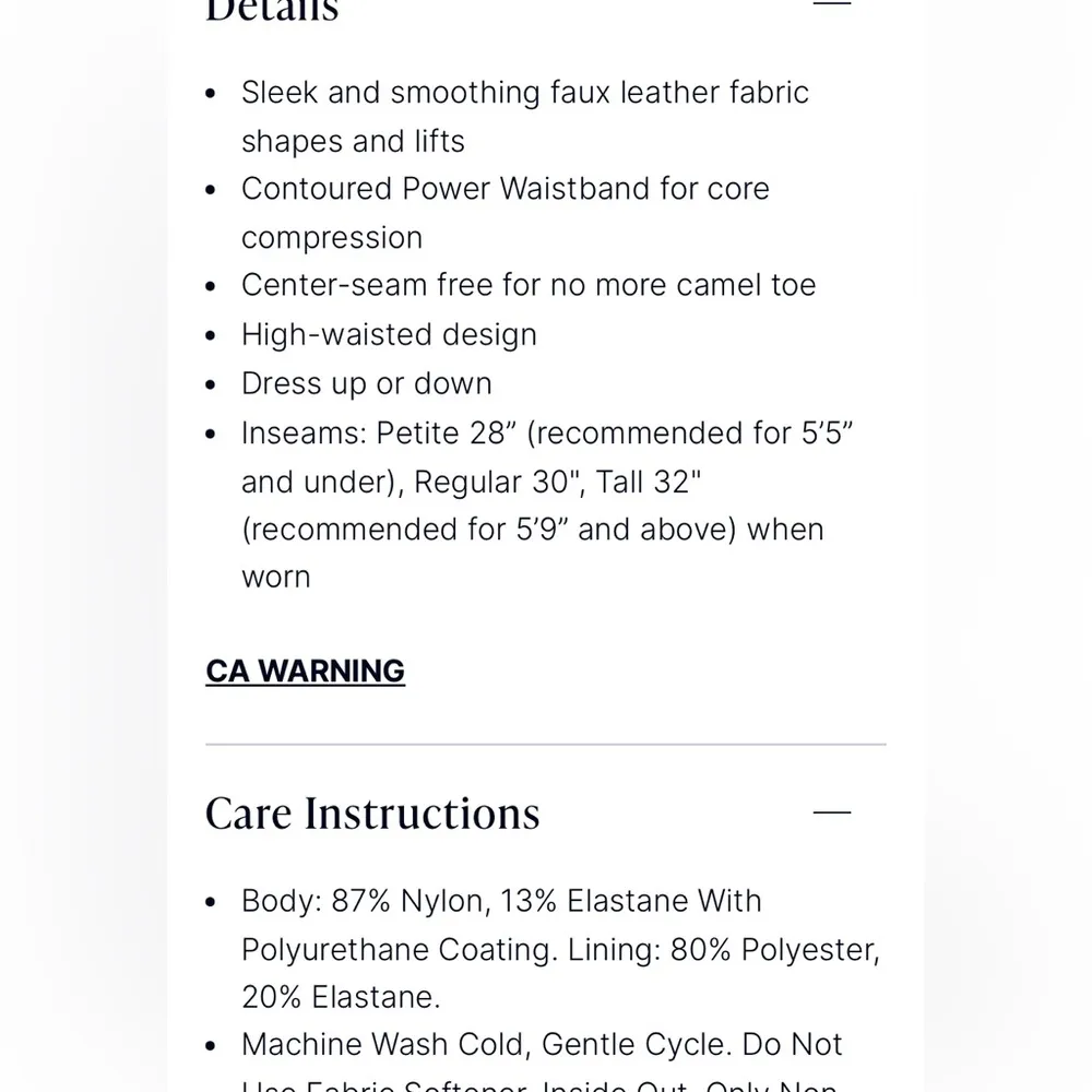 Spanx Faux Leather Leggings High Waisted Black L/G Sleek Contouring - Image 6