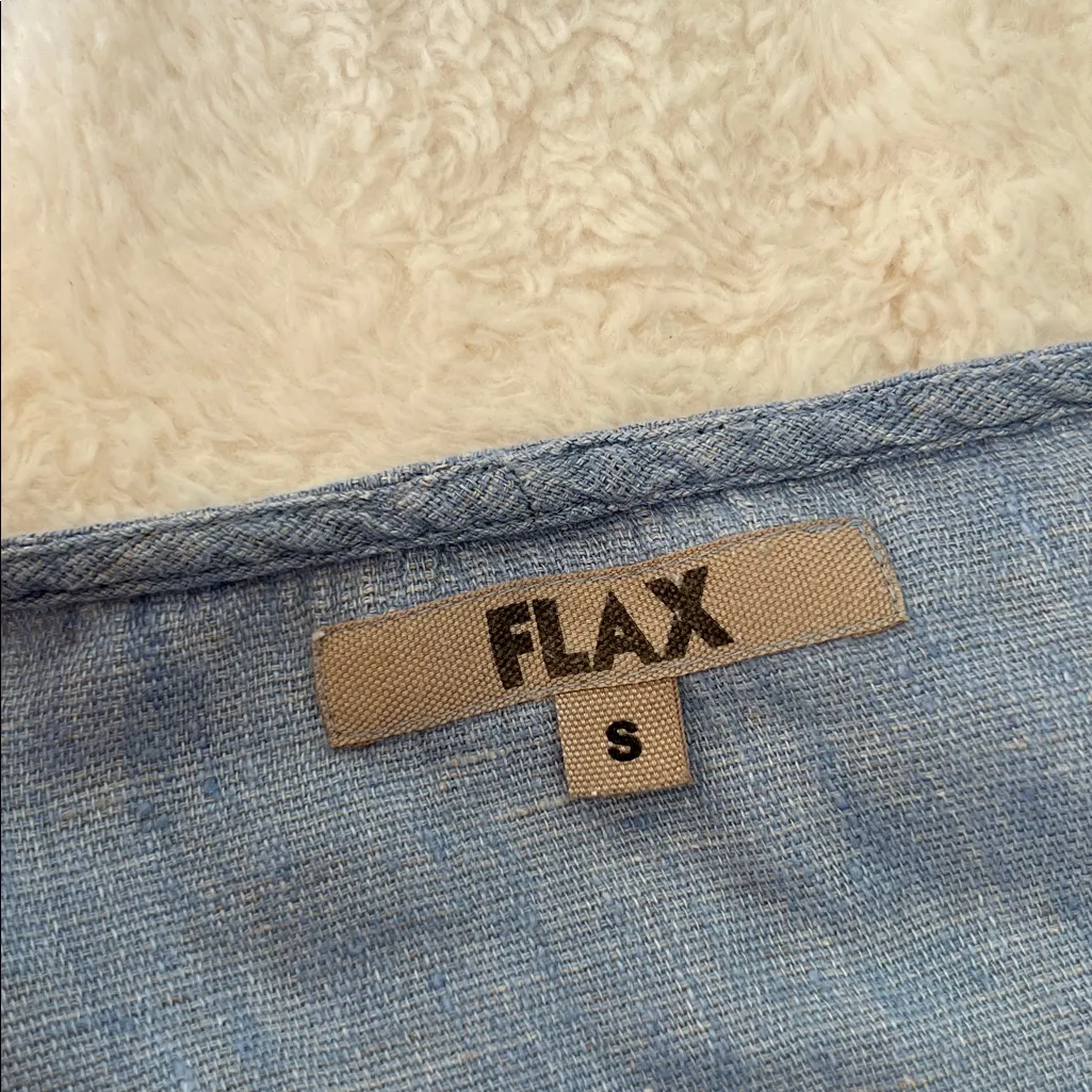FLAX Blue Linen Tunic Small - Image 3