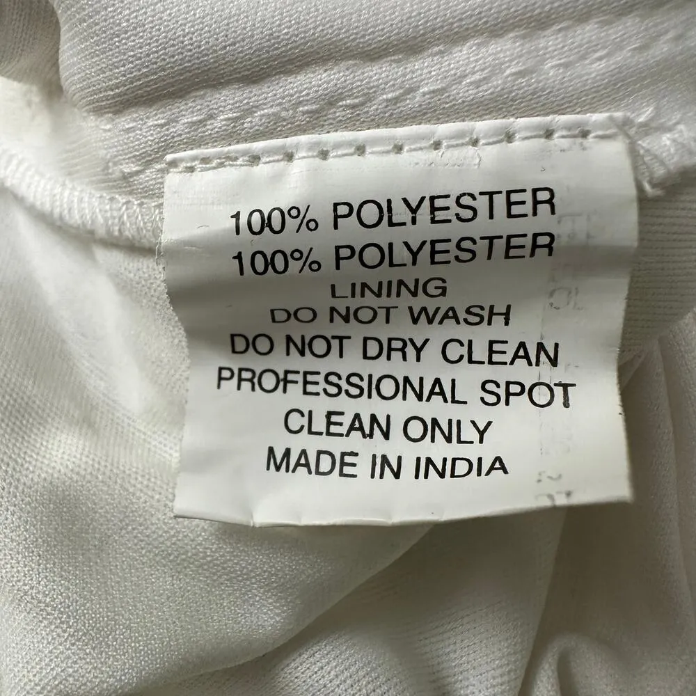 Mac Duggal Sz 4 Embellished Halter Neck White Midi Sheath Dress Formal Gala - Image 7