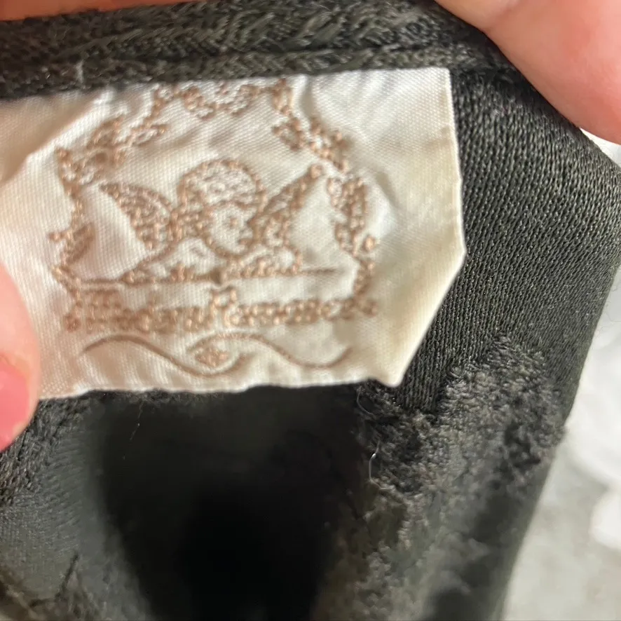 Vintage Modern Romance Dark Green Button Front Tunic Dress Rayon Flax‎ USA Made Brown Size M - Image 14