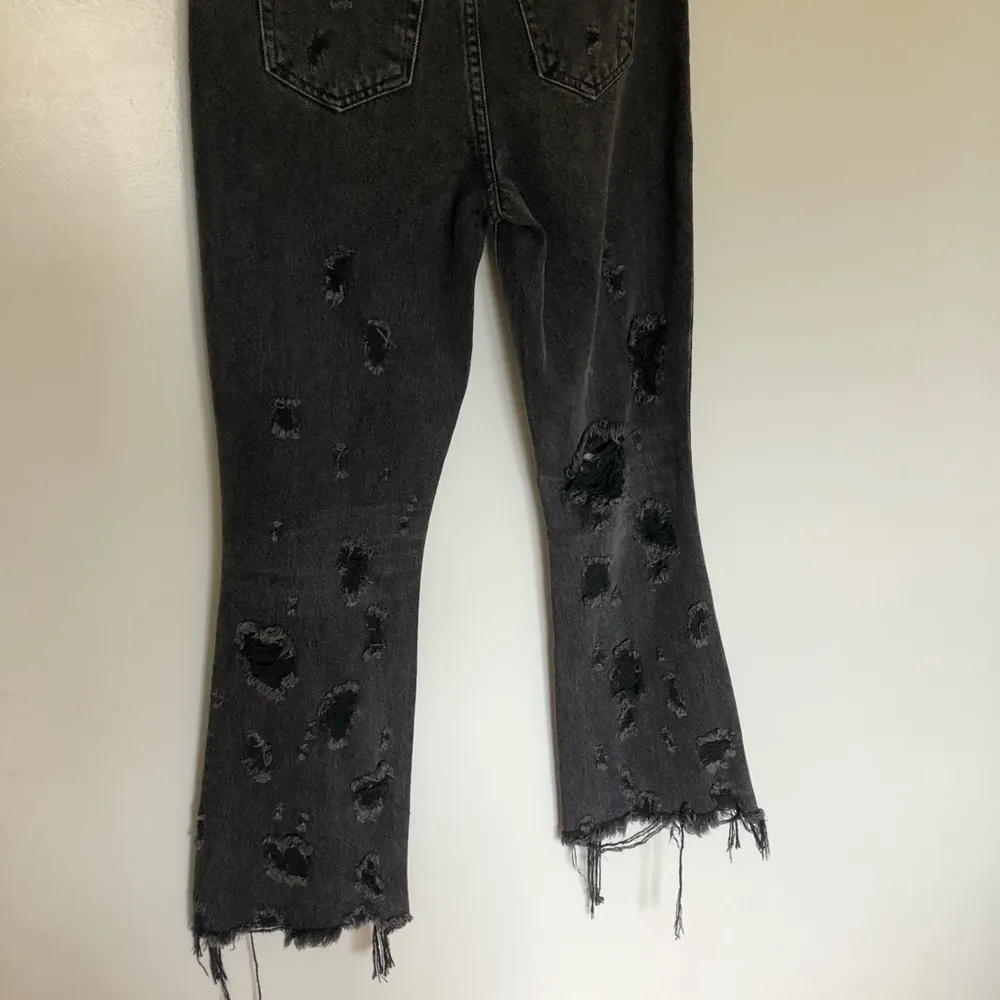 Denim x Alexander Wang Grind Jeans Distressed Destroyed Raw Hem Black 25 - Image 6