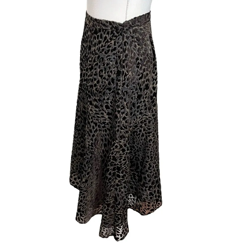 Reiss Neelam Animal Print Burnout Skirt Asymmetrical Womens Size 6 - Image 3