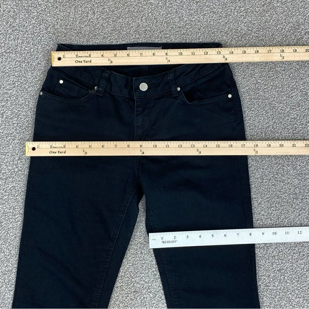 Zara Beaded Back Pocket Straight‎ Leg Jeans Black 8 Low Rise - Image 8