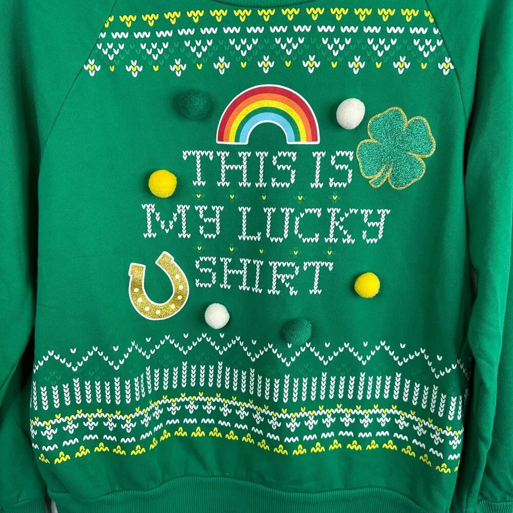 Modernlux Womens size Large Lucky Sweatshirt Sweater St Patricks Day Irish - Image 3