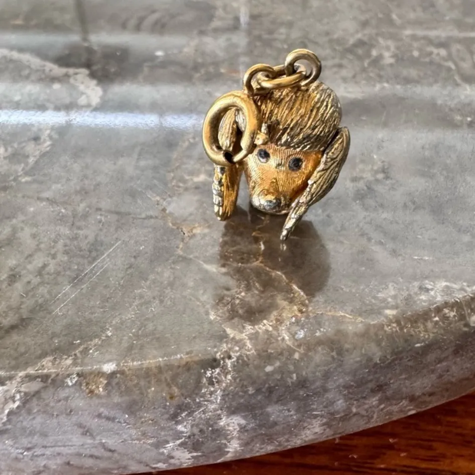 Vintage Gold Poodle Dog Charm - Image 3