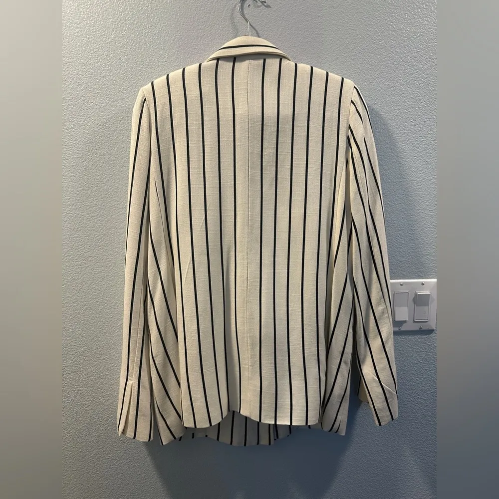 Lovers + Friends Fanning Striped Longline Blazer: Black/White - Image 5