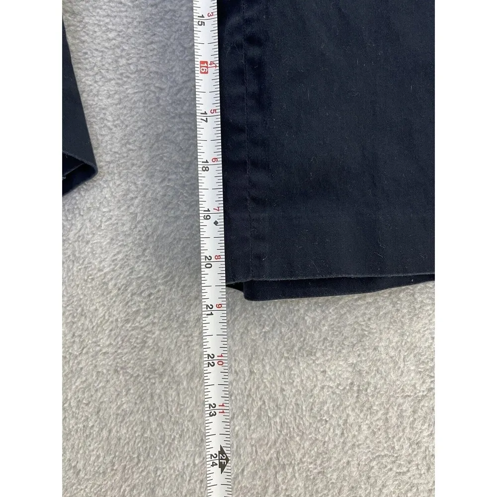 Lane Bryant Women's Capri Pants Solid Navy Blue Size 14 Belted Cotton Blend - Image 7