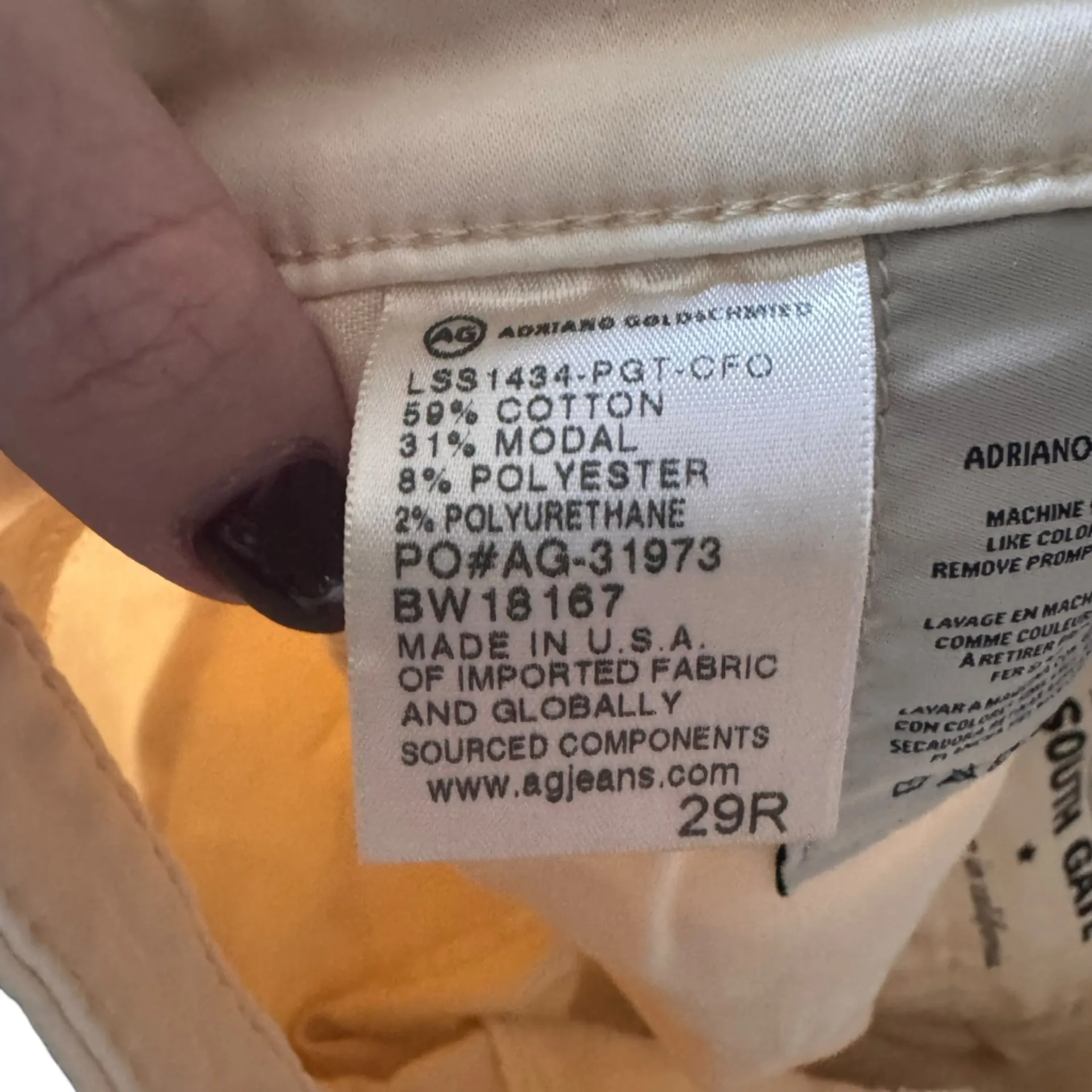 AG Adriano Goldschmied - NWT The Prima Mid-Rise Cigarette Pants Ivory Sz 29R - Image 6