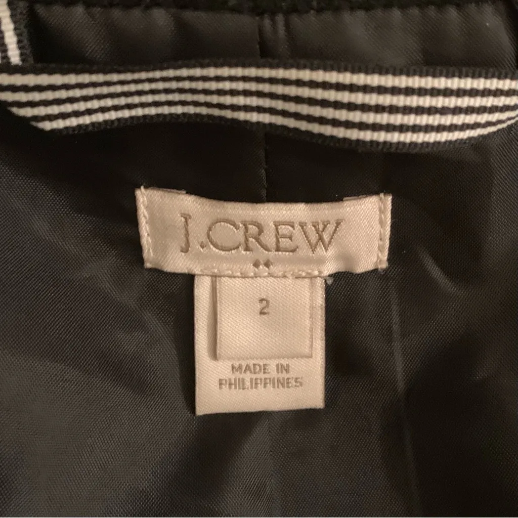 J.Crew  Black Button Neck City Cocoon Wool Coat - Image 5