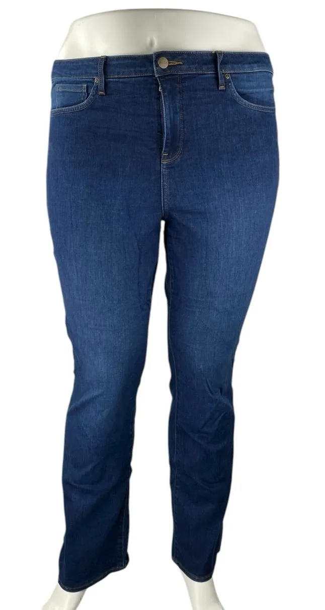 NYDJ Barbara Bootcut Women's Blue High Rise Dark Wash Flare Denim Jeans Size 16 - Image 1