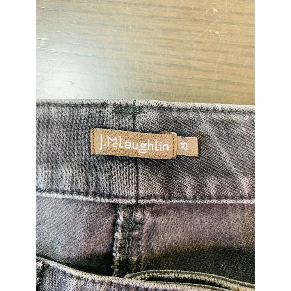 J McLaughlin Jeans Womens 10 Minimalist Close Staples Preppy Stretch Black Denim - Image 4