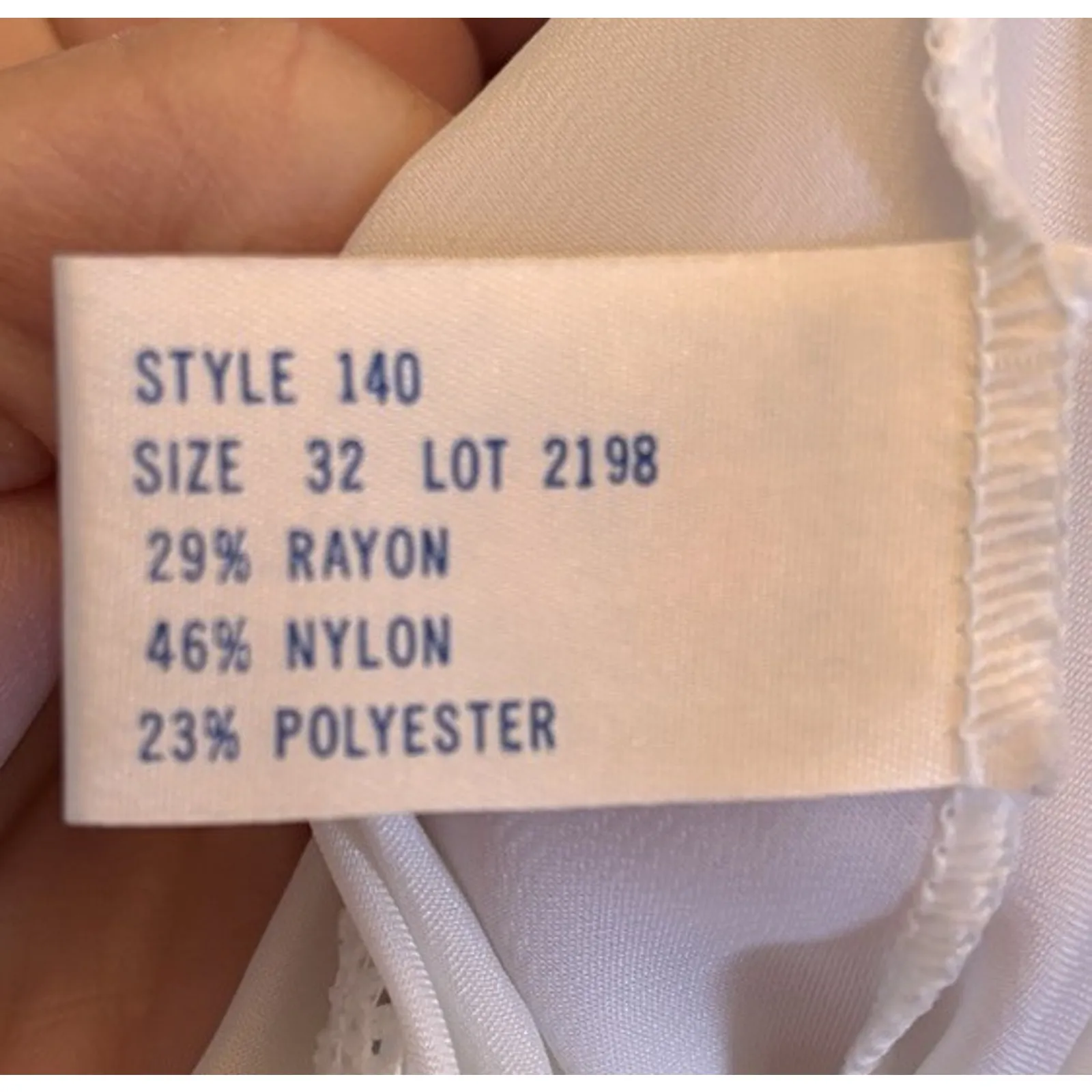 Vintage Wonder Maid No Cling Camisole Slip Dress lace Ivory Union Short Slit 32 Size undefined - Image 5