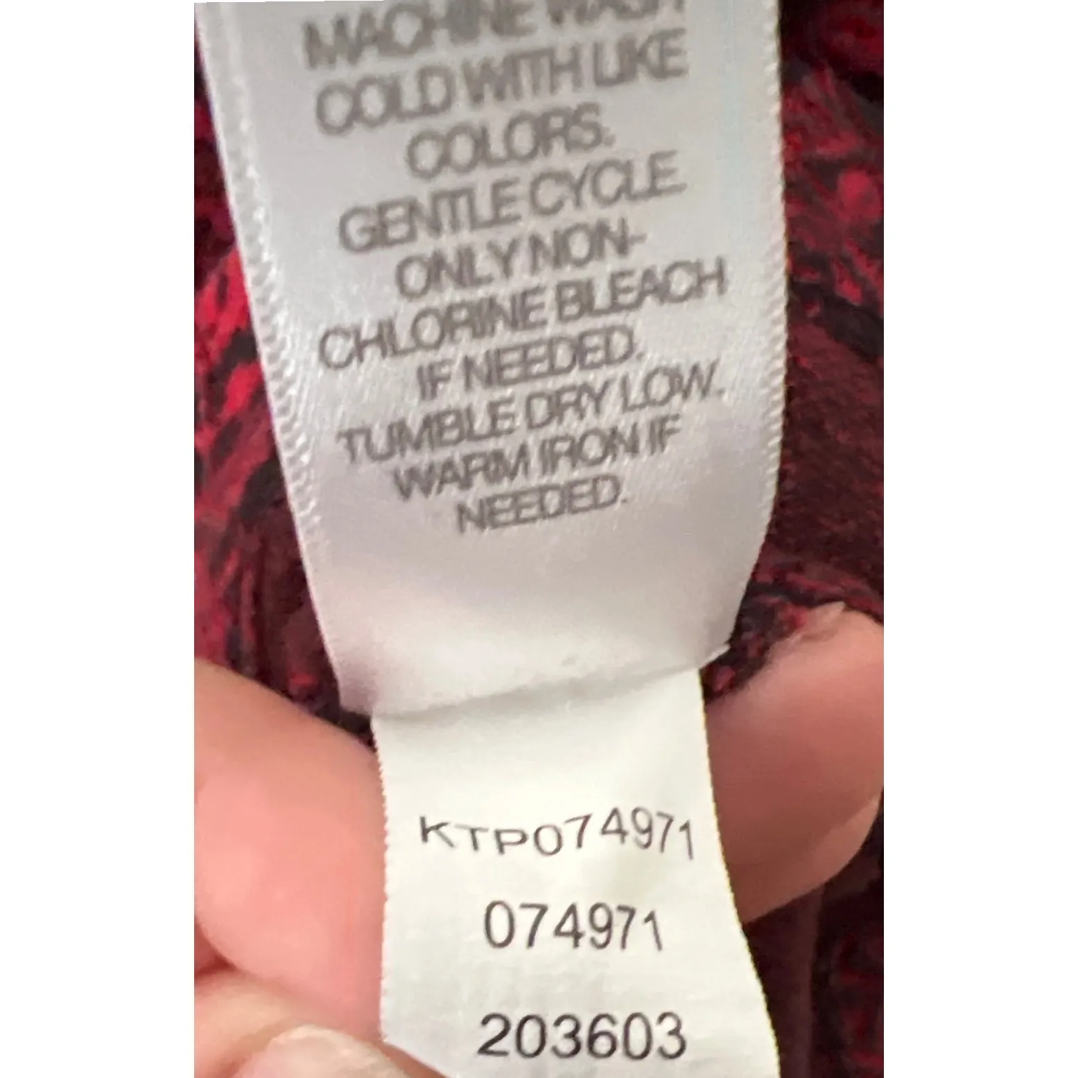 J‎ Jill Red Black Floral Print Long Sleeve Cotton Knit Top Women's Size M Size M - Image 6