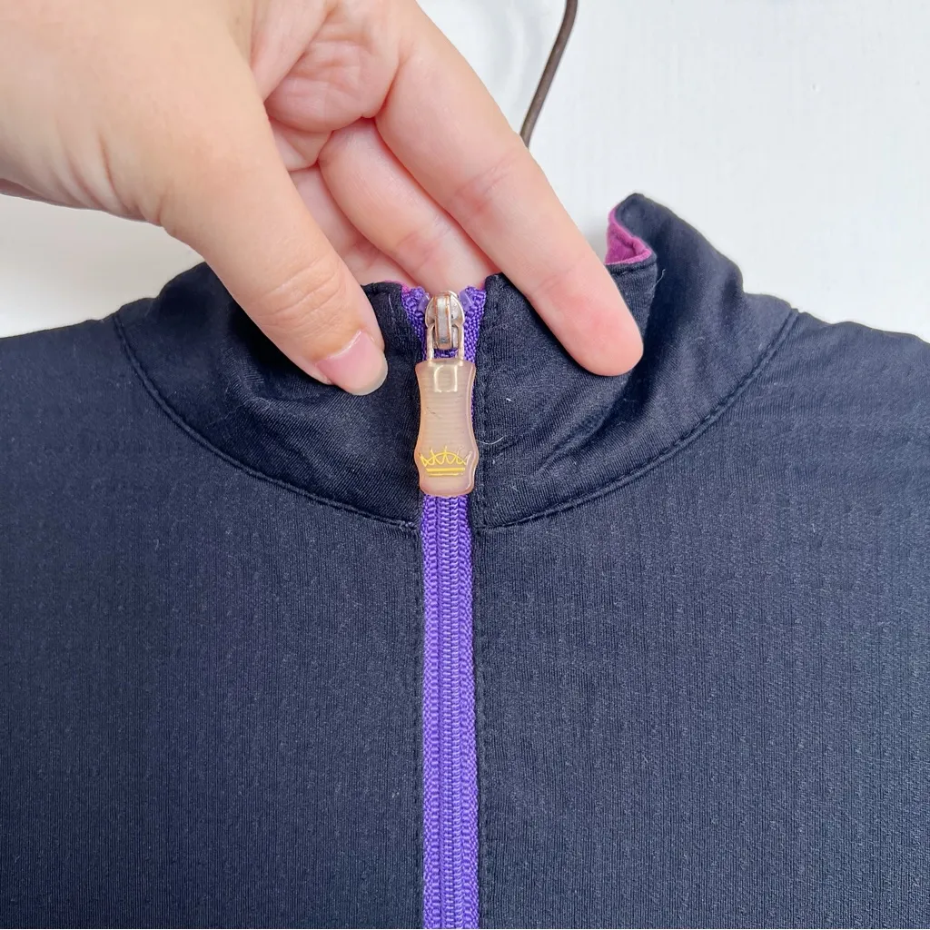 KASTEL Denmark • Charlotte 1/4 zip sun shirt black purple mesh horseback riding - Image 3