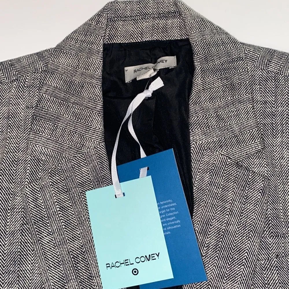 Rachel Comey x‎ Target Chevron Herringbone Oversized Tweed Blazer Jacket C25 Black Size XS - Image 7