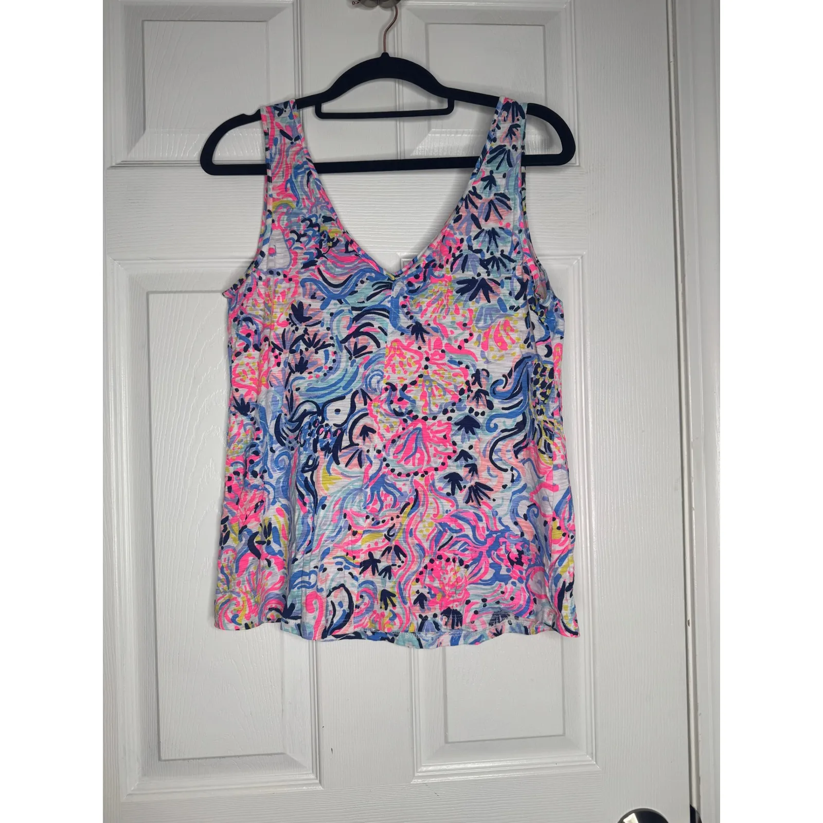 LILLY PULITZER Gigi Tank Top Make A Splash Size S Beachy Neon - Image 2