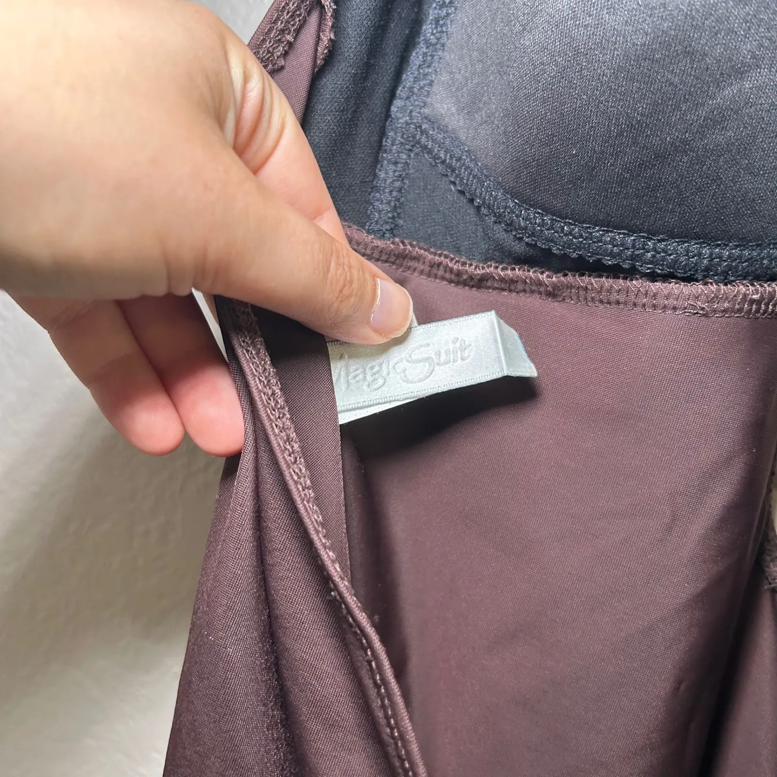 Magic Suit One Piece Halter Swimsuit‎ Brown Turquoise Jeweled Women's 12 Classic - Image 5