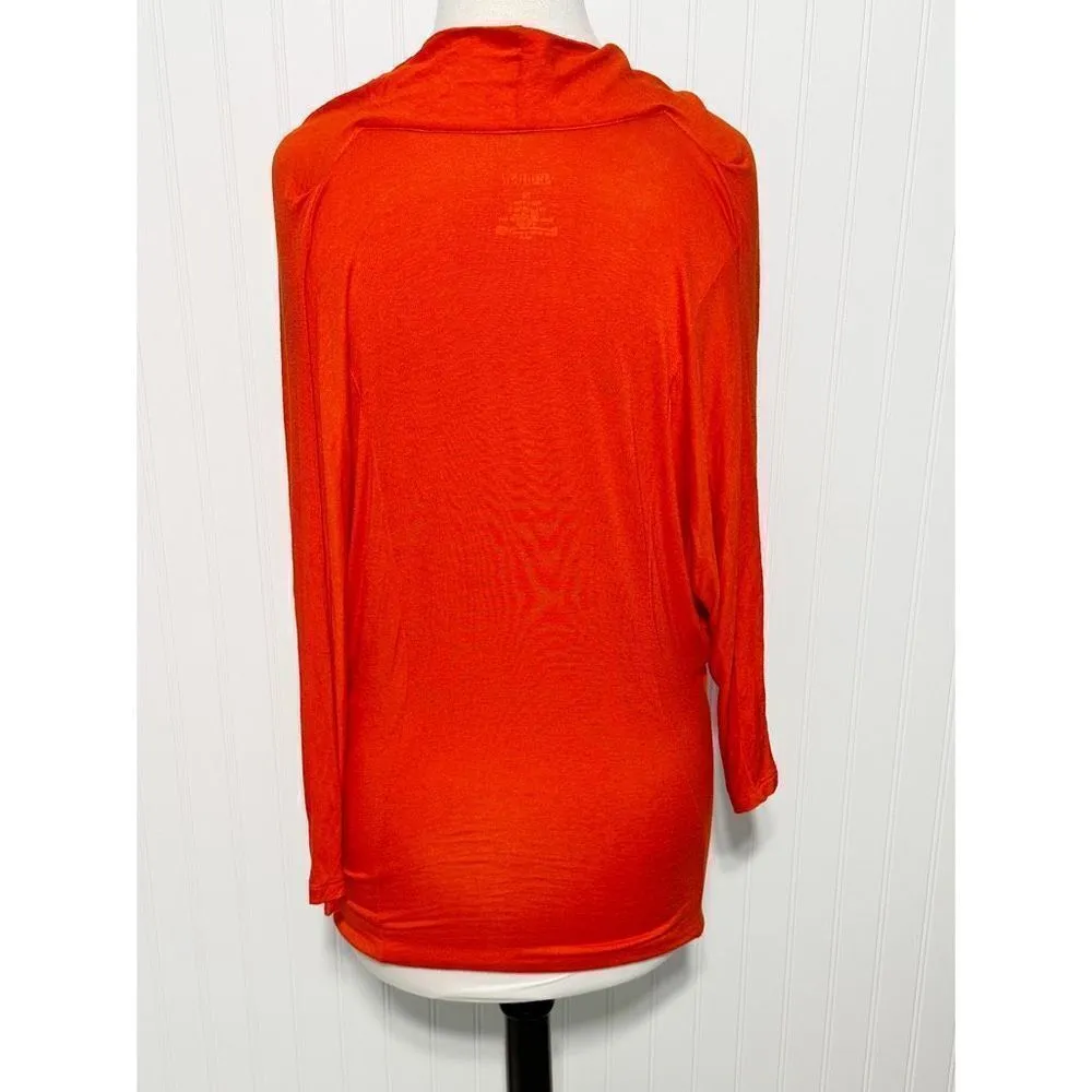 Jennifer Lopez Women's V Neck Stretch Casual Long Sleeve Top Orange‎ Size Medium - Image 4