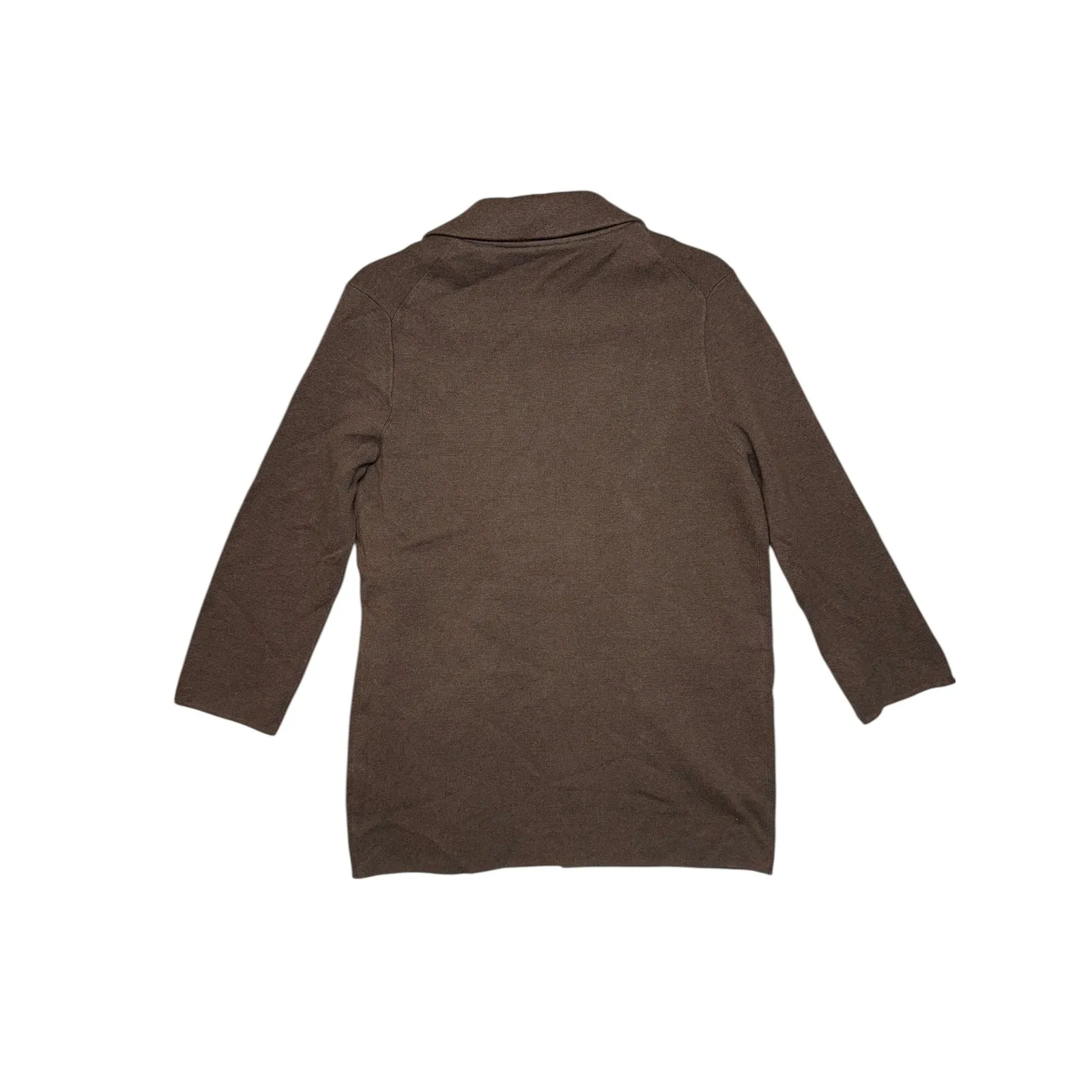 NWT Quince 100% Organic Cotton Knit Blazer Jacket Heather Brown Size M - Image 7