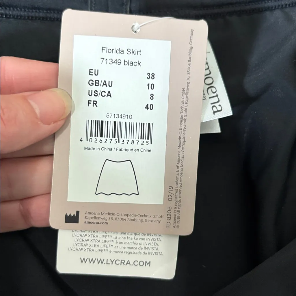 Amoena Florida Pocketed blouson tanikini & skirt Swimsuit Black size 8 cup C NWT - Image 5