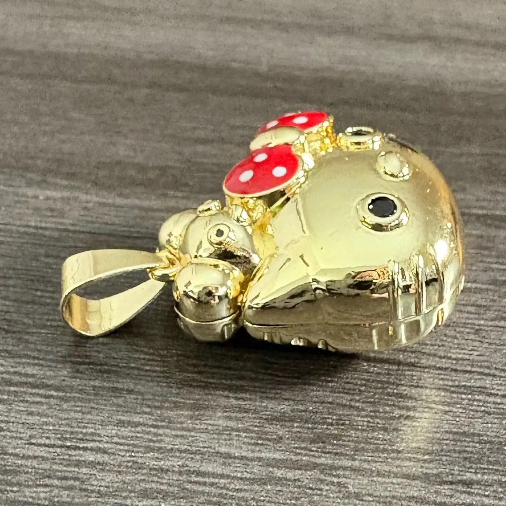 Hello Kitty Gold Tone Polkadot Pendant - Image 6