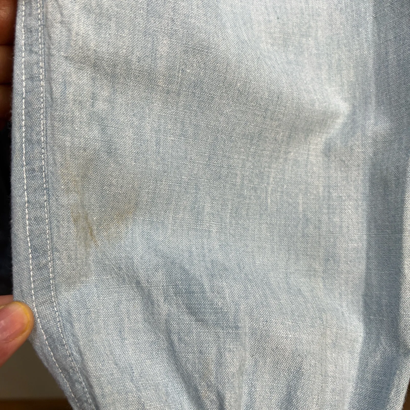 Vintage Valorie Sockwell Folk Art Applique Chambray Christmas Shirt Blue Size L - Image 10