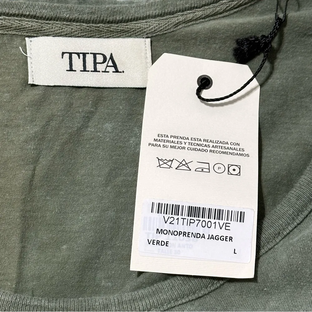 Tipa. Denim Women’s Size L Army Fatigue Green Washed Cotton Short Sleeve Romper Size L - Image 3