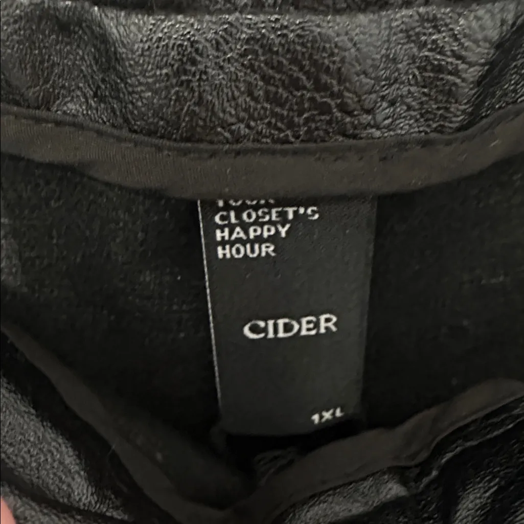 Cider Black Faux Leather Pants Size 1XL‎ NWT - Image 3