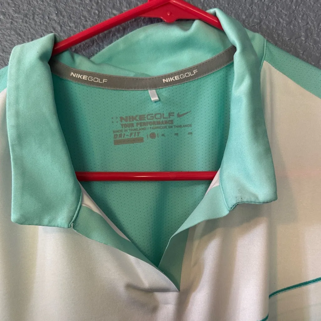 Nike Mint and White Women's Polo Shirt - Image 2