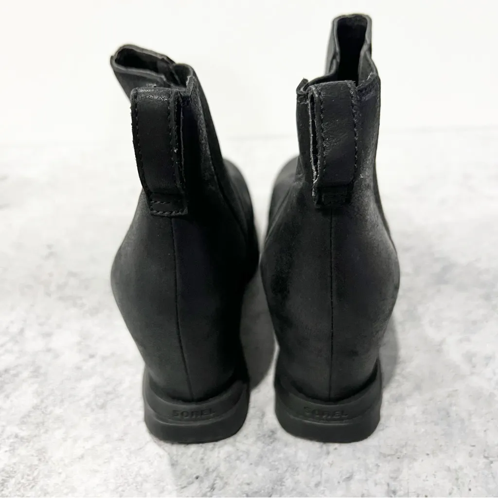 Sorel Joan Of Arctic Wedge III Chelsea Boot  Black Sea Salt Leather Size 9.5 - Image 6