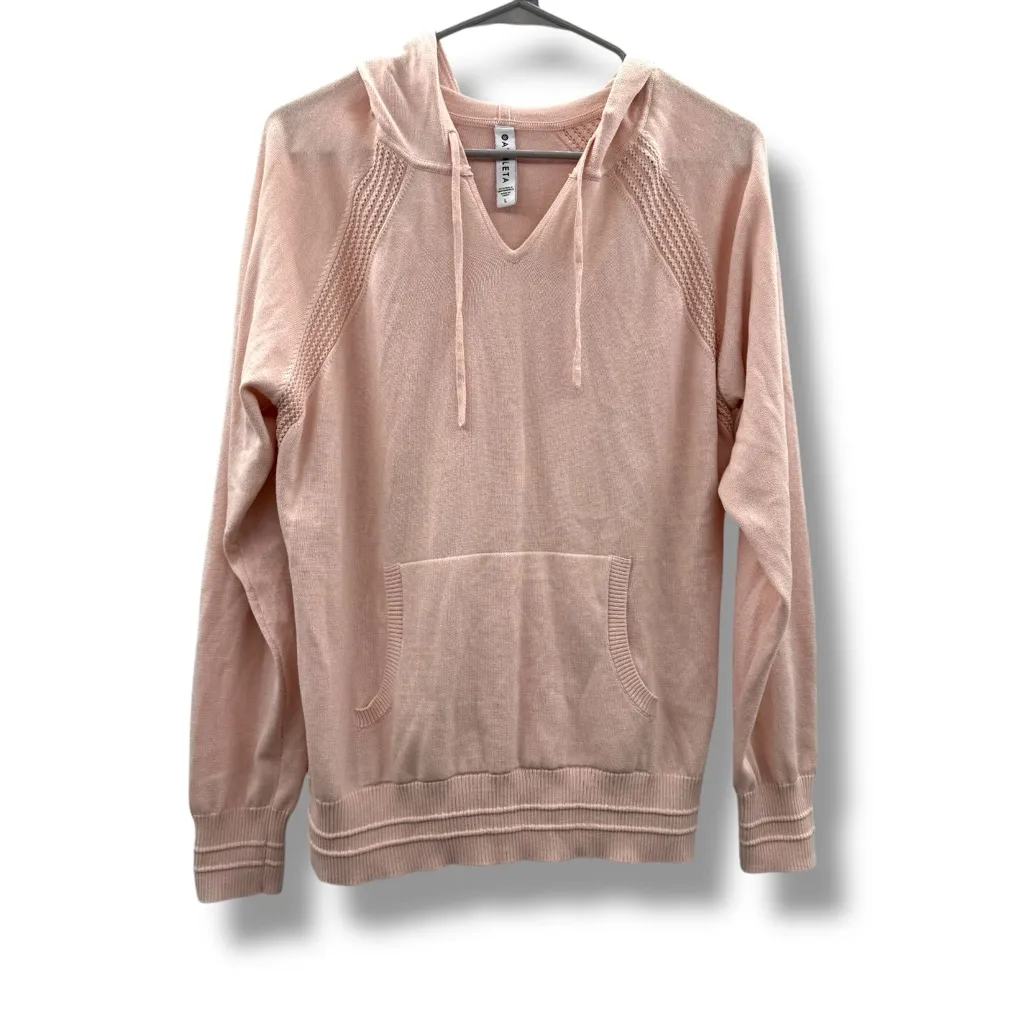 Athleta Evergreen Hoodie Sweater Long Sleeve V Neck in Ballerina Gown Sz‎ L - Image 3