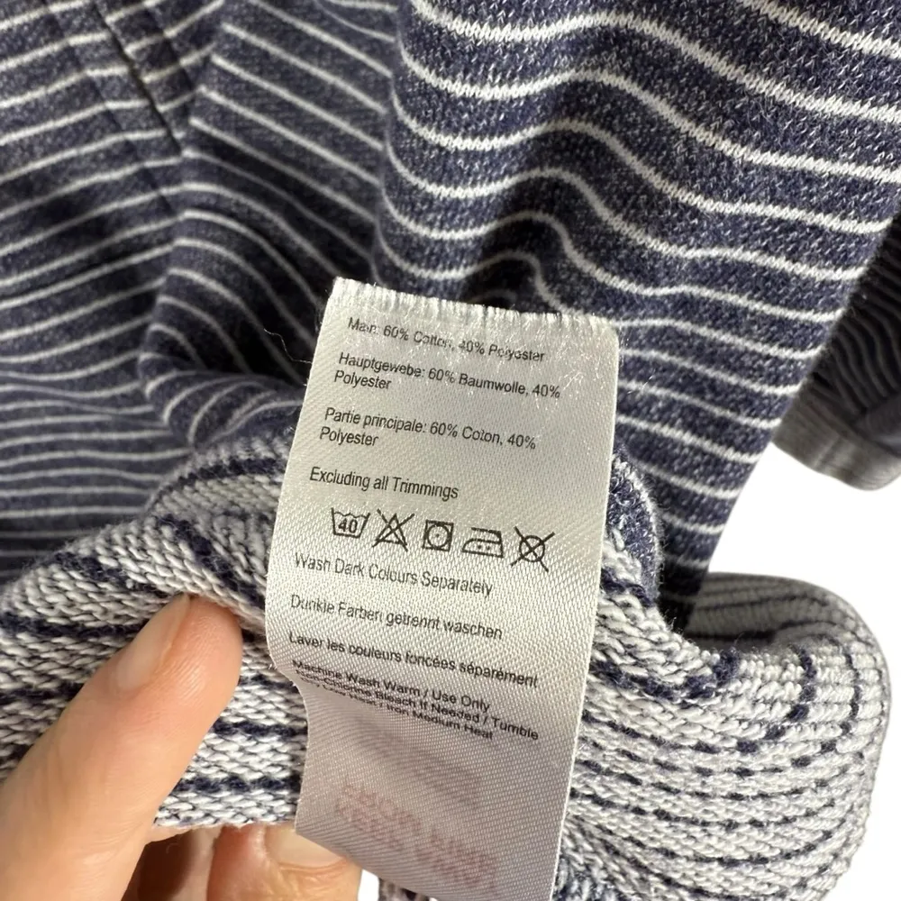 Joules Women’s Full Zip Knit Striped Hoodie in Blue/White Size 10 Blue - Image 7