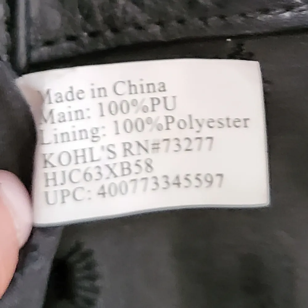 Juicy Couture Black Faux Leather Crossbody Purse - Image 6