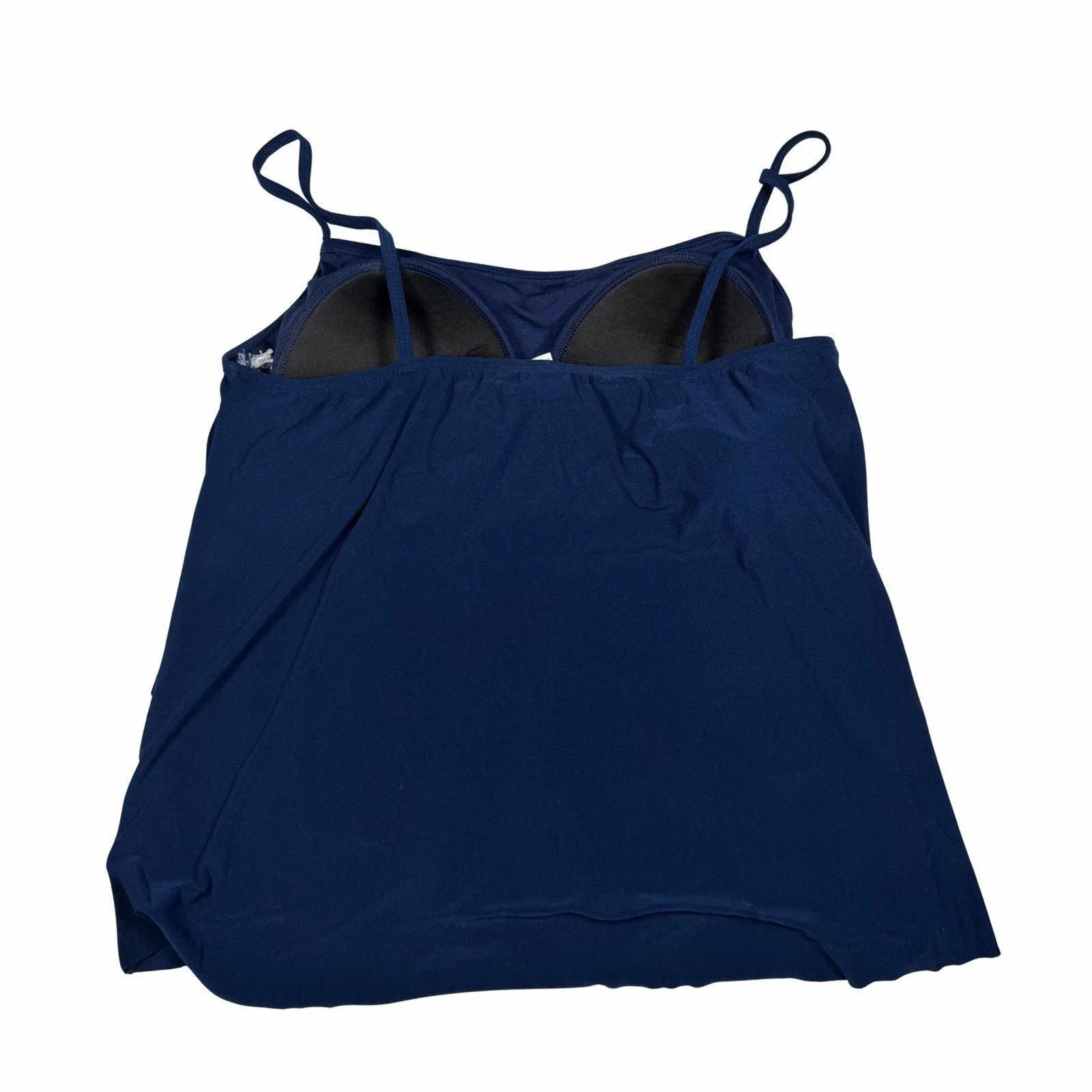 Sonnet Shores Tankini Top Womens Size 16 American Navy Sewn In Pads Tiered Blue - Image 2